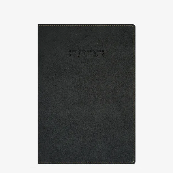 Rokovnik Nubuck D dnevnik 2026 – crni
