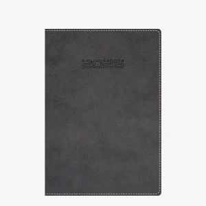 Rokovnik Nubuck D dnevnik 2026 – sivi