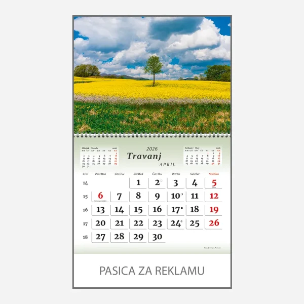 Zidni kalendar Čudesna Hrvatska 2026 – travanj