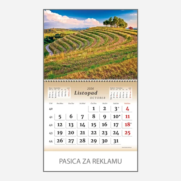 Zidni kalendar Čudesna Hrvatska 2026 – listopad