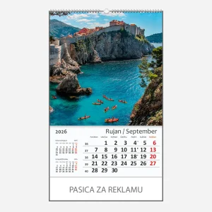 Zidni kalendar Hrvatska / Croatia 2026 – rujan