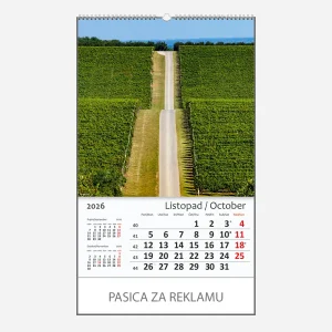 Zidni kalendar Hrvatska / Croatia 2026 – listopad