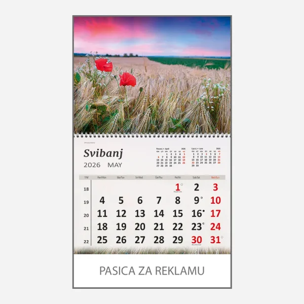 Zidni kalendar Hrvatski krajolici 2026 – svibanj
