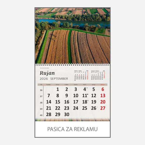 Zidni kalendar Hrvatski krajolici 2026 – rujan