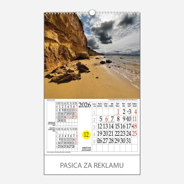 Kalendar s rotacijskim krugom Idemo na more 2026 – siječanj Kalendar s rotacijskim krugom Idemo na more 2026 – siječanj