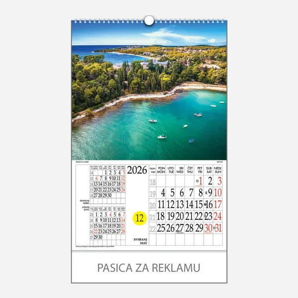 Kalendar s rotacijskim krugom Idemo na more 2026 – svibanj