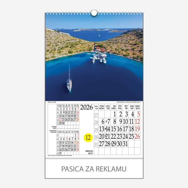 Kalendar s rotacijskim krugom Idemo na more 2026 – srpanj