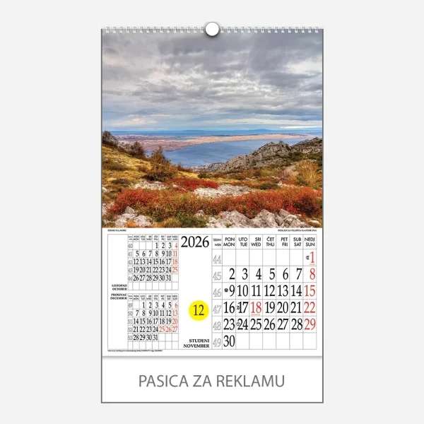 Kalendar s rotacijskim krugom Idemo na more 2026 – studeni