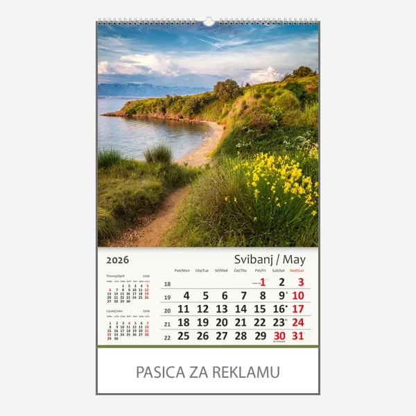 Zidni kalendar Jadransko more 2026 – svibanj