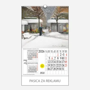 Kalendar s rotacijskim krugom Katarina Henc - Zagreb 2026 - siječanj