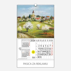 Kalendar s rotacijskim krugom Katarina Henc - Zagreb 2026 - ožujak