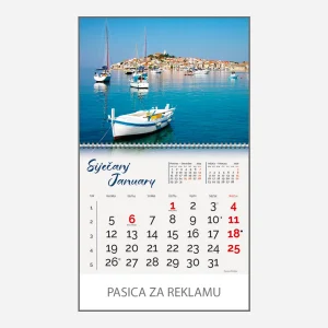 Zidni kalendar Obala i more 2026 – siječanj