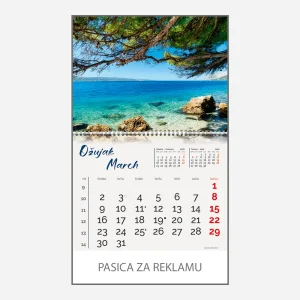 Zidni kalendar Obala i more 2026 – ožujak