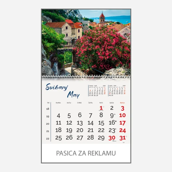 Zidni kalendar Obala i more 2026 – svibanj