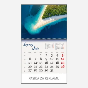 Zidni kalendar Obala i more 2026 – srpanj