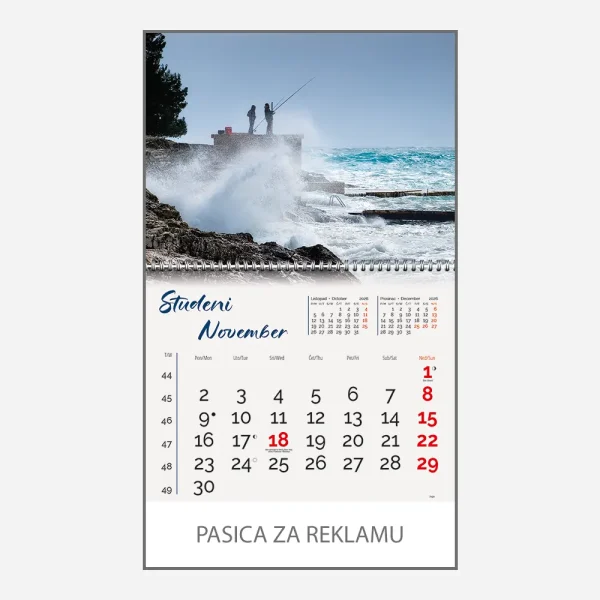 Zidni kalendar Obala i more 2026 – studeni