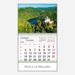 Zidni kalendar Plavo zelena Hrvatska 2026 – listopad