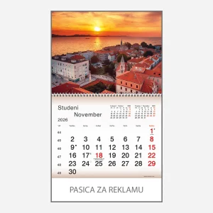 Zidni kalendar Plavo zelena Hrvatska 2026 – studeni