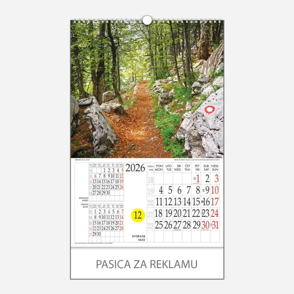 Kalendar s rotacijskim krugom Priroda nas zove 2026 - svibanj