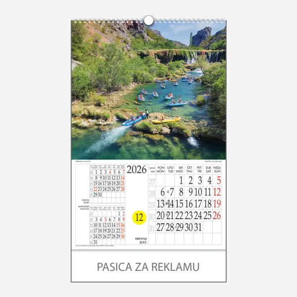 Kalendar s rotacijskim krugom Priroda nas zove 2026 - srpanj