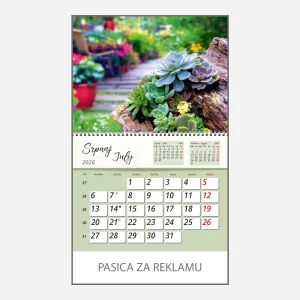 Zidni kalendar Vrtne oaze 2026 – srpanj