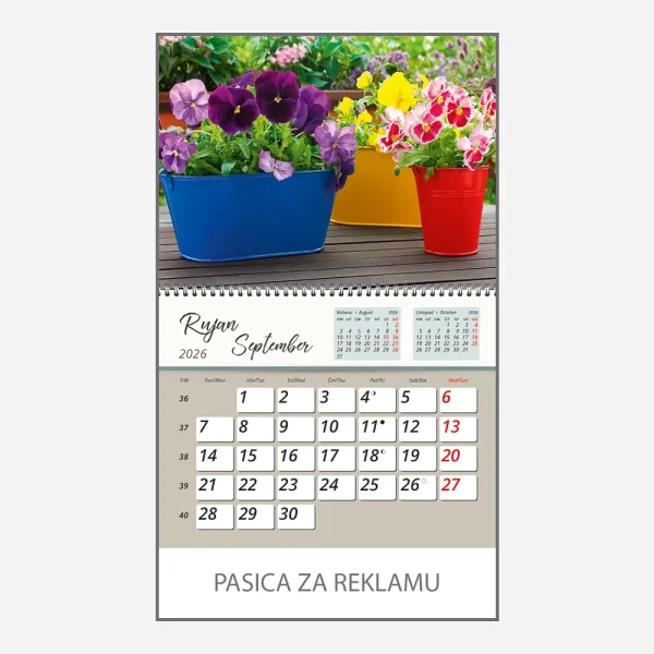 Zidni kalendar Vrtne oaze 2026 – rujan