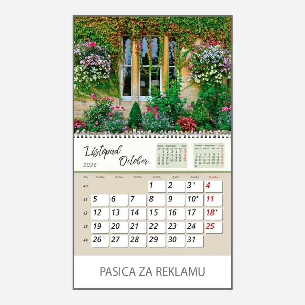 Zidni kalendar Vrtne oaze 2026 – listopad