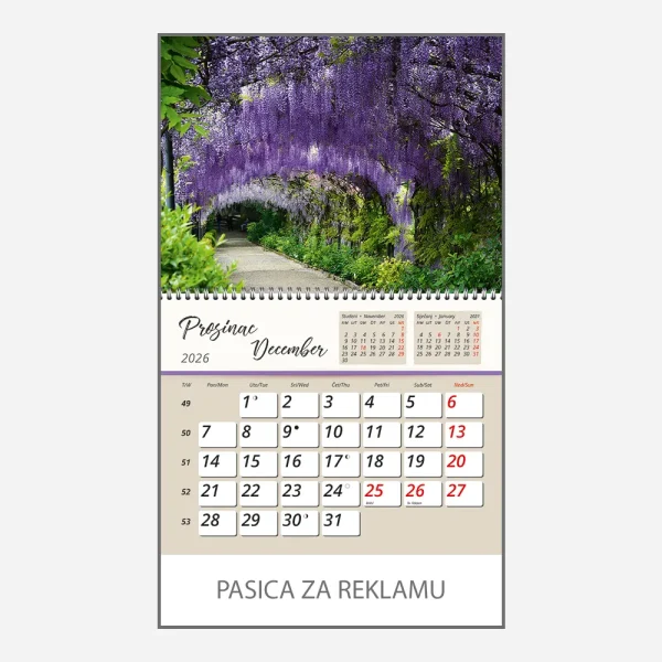 Zidni kalendar Vrtne oaze 2026 – prosinac