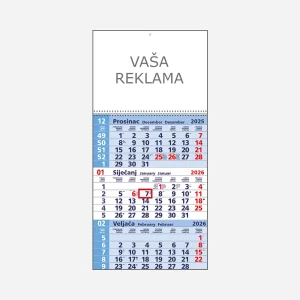 Tromjesečni poslovni kalendar plavi 2026
