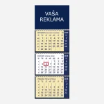 Trodjelni kalendar 3 spirale 2026 – plavi