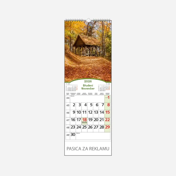 Kalendar uski Čarobna Hrvatska 2026 – studeni
