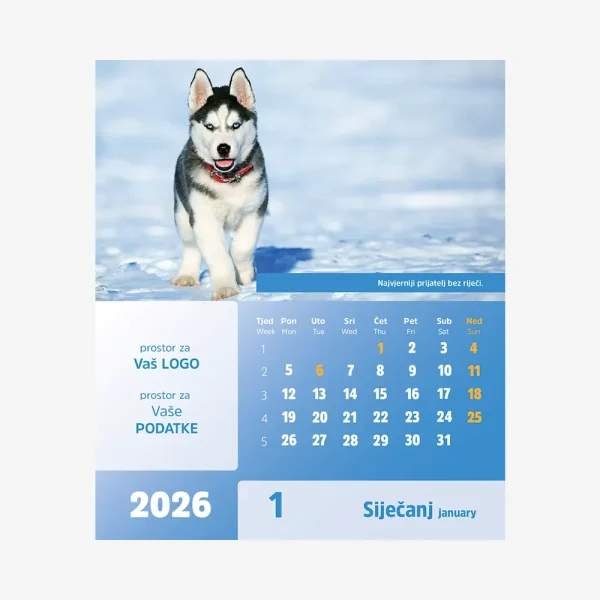 Stolni CD kalendar Arka 2026 – siječanj