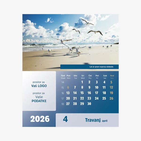 Stolni CD kalendar Arka 2026 – travanj