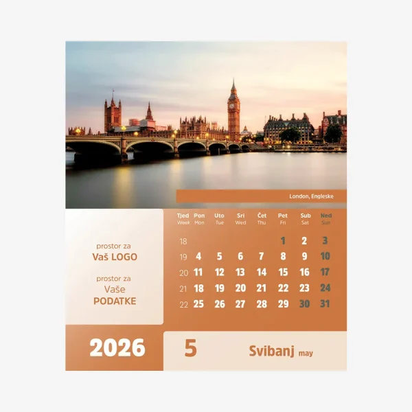Stolni CD kalendar Europa 2026 – svibanj