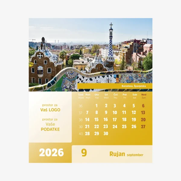 Stolni CD kalendar Europa 2026 – rujan