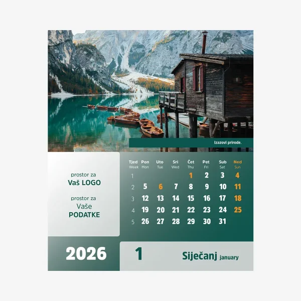 Stolni CD kalendar Natura 2026 – siječanj