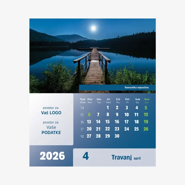 Stolni CD kalendar Natura 2026 – travanj