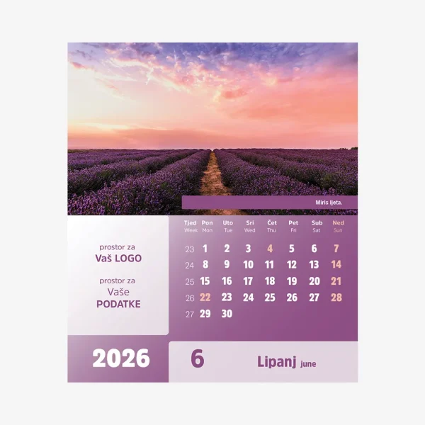 Stolni CD kalendar Natura 2026 – lipanj