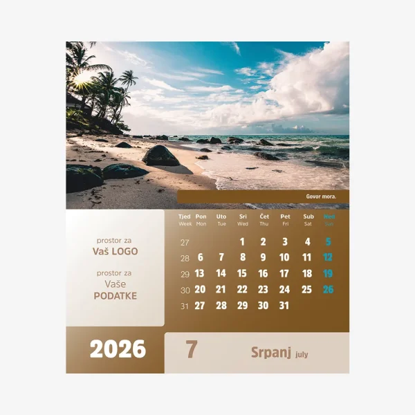 Stolni CD kalendar Natura 2026 – srpanj