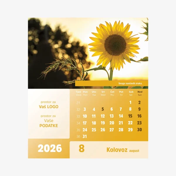 Stolni CD kalendar Natura 2026 – kolovoz