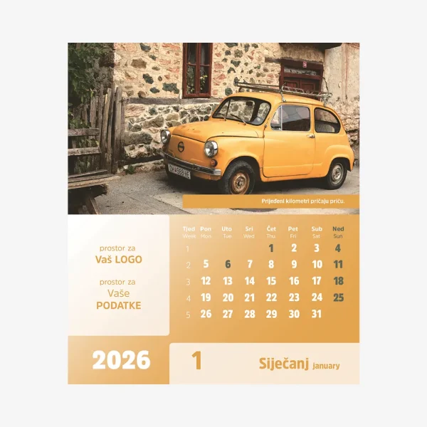 Stolni CD kalendar Vremeplov 2026 – siječanj