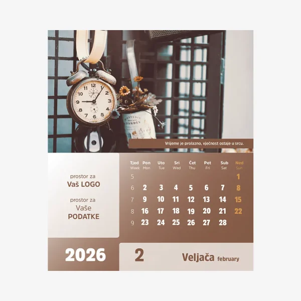 Stolni CD kalendar Vremeplov 2026 – veljača