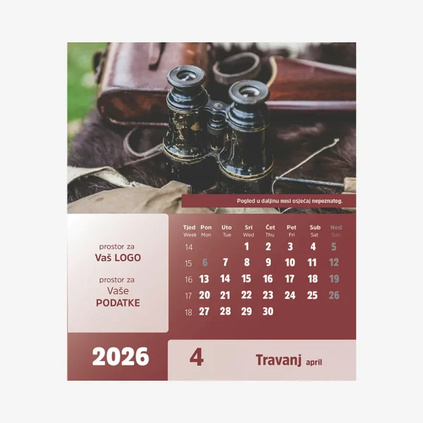 Stolni CD kalendar Vremeplov 2026 – travanj