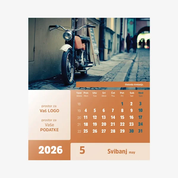 Stolni CD kalendar Vremeplov 2026 – svibanj