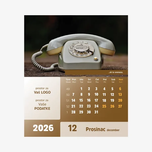 Stolni CD kalendar Vremeplov 2026 – prosinac