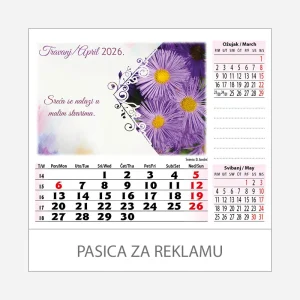 Stolni kalendar Cvijeće 2026 – travanj