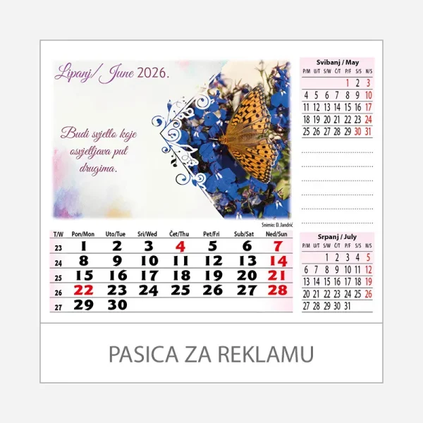 Stolni kalendar Cvijeće 2026 – lipanj