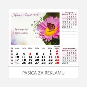 Stolni kalendar Cvijeće 2026 – kolovoz