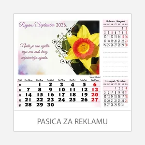 Stolni kalendar Cvijeće 2026 – rujan