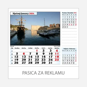 Stolni kalendar Jadran 2026 – siječanj